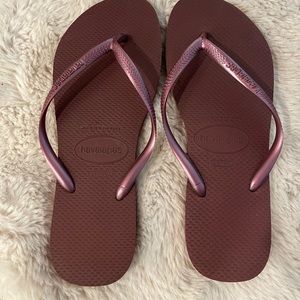 Rare Burgundy Havaianas Slim Flip Flop